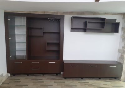 Bibliotecă de living wenge cu vitrină — mobilă la comandă Rapid Mob, Ploiești
